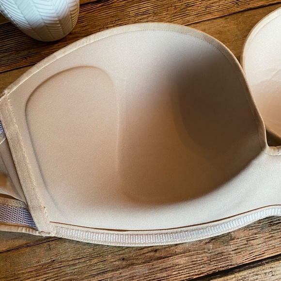 Delimira Tan Jacquard Strapless Bra Plus Size 38D EUC - Picture 10 of 11